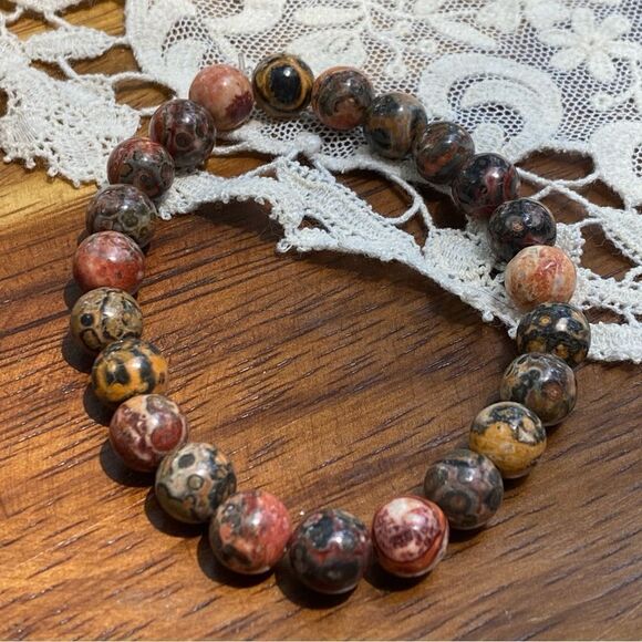 Leopard spot Jasper handmade crystal bracelet 7” medium / average wrist - Picture 5 of 5